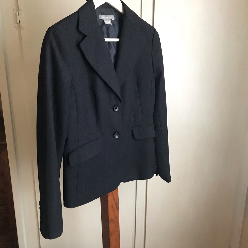 Navy Blue Pinstripe Blazer Ann Taylor Size 2